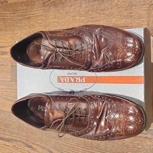 Prada Leather Men's Brown Oxfords